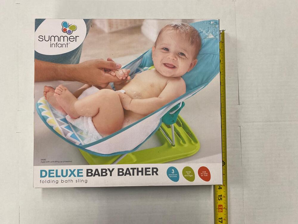 Summer Infant Deluxe Baby Bather Folding Bath Sling Blue New